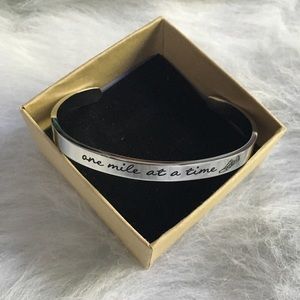 Stainless Steel Cuff Bracelet Runner Mantra
